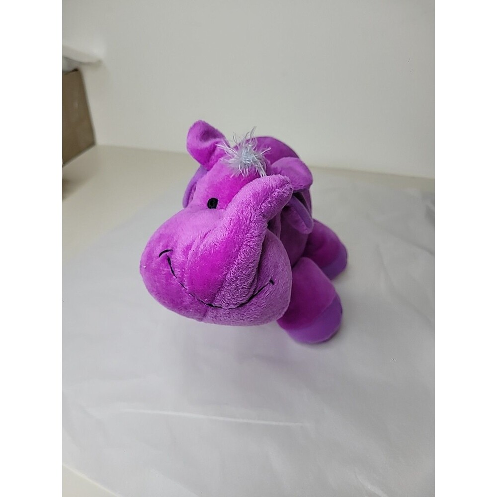 PIER 1 Imports Plush Stuffed Animal Rhino Elephant ? Fuchsia Purple Plush 9" Tal